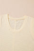 Beige Solid Color Tank Top and Smocked Waist Pants Set